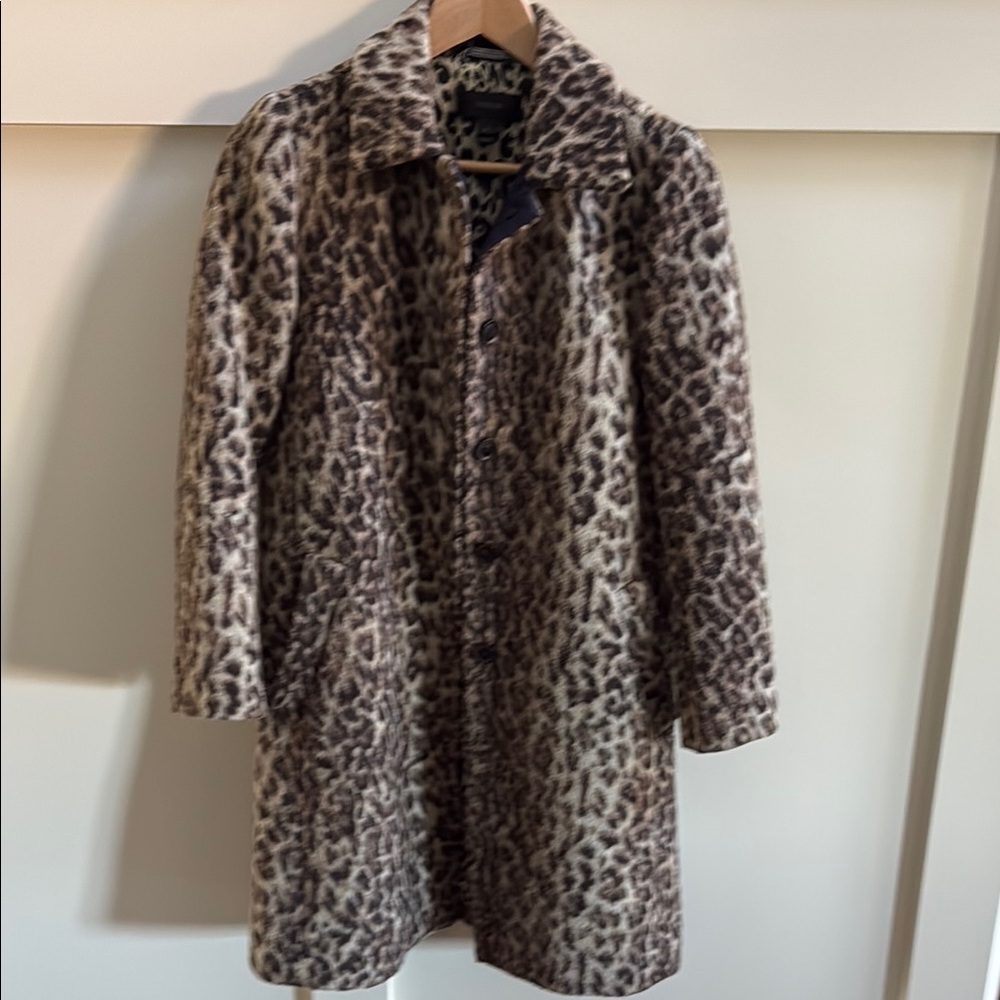 JCrew size 0 Wool, lined leopard’s coat